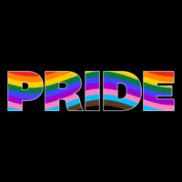 Rainbow colored pride word